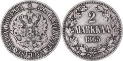 World Coins - Coin, Finland, Alexander II, 2 Markkaa, 1865, Helsinki, , Silver