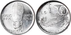 World Coins - Coin, VATICAN CITY, Paul VI, 5 Lire, 1969, Roma, , Aluminum, KM:110