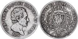World Coins - ITALIAN STATES, SARDINIA, Carlo Felice, 5 Lire, 1826, Genoa, Silver,