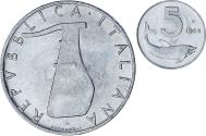 World Coins - Italy, 5 Lire, 1968, Rome, Aluminum, , KM:92
