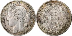 World Coins - France, 50 Centimes, Cérès, 1881, Paris, Silver, , Gadoury:419a