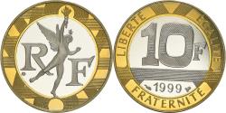 World Coins - Coin, France, Génie, 10 Francs, 1999, Paris, Proof, , Bi-Metallic