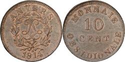 World Coins - France, Louis XVIII, 10 Centimes, Obsidionale, 1814, Antwerp, Siege Coinage
