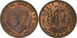 World Coins - Great Britain, George VI, 1/2 Penny, 1946, Bronze, , KM:844
