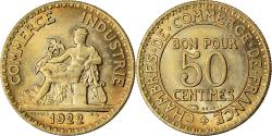 World Coins - Coin, France, Chambre de commerce, 50 Centimes, 1922, Paris,