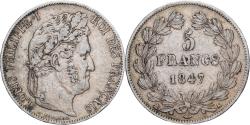 World Coins - France, 5 Francs, Louis-Philippe, 1847, Bordeaux, Silver,