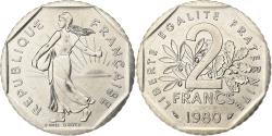 World Coins - France, 2 Francs, Semeuse, 1980, Paris, série FDC, Nickel,