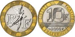 World Coins - France, 10 Francs, Génie, 2000, MDP, BU, Bi-Metallic, , Gadoury:827