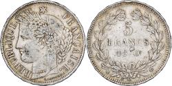 World Coins - France, 5 Francs, Cérès, 1870, Bordeaux, Silver, , Gadoury:742