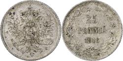 World Coins - Finland, Nicholas II, 25 Penniä, 1916, Helsinki, Silver, , KM:6.2