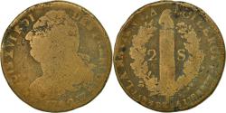 World Coins - Coin, France, 2 sols françois, 2 Sols, 1792, Lille, , Bronze