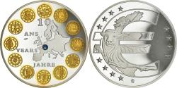 World Coins - France, Medal, 10 ans de l'Euro, Politics, , Copper Plated Silver