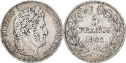 World Coins - France, Louis Philippe I, 5 Francs, 1845, Lille, Silver,