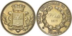 World Coins - France, Medal, École municipale de dessin, Vesoul, 1879, Silver,
