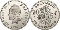 World Coins - French Polynesia, 20 Francs, 1967, Paris, ESSAI, Nickel, , KM:E2