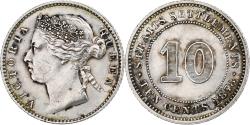 World Coins - Straits Settlements, Victoria, 10 Cents, 1878, Silver, , KM:11