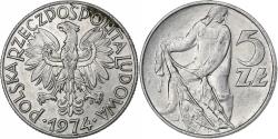World Coins - Poland, 5 Zlotych, 1974, Warsaw, Aluminum, , KM:47