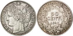 World Coins - Coin, France, Cérès, 50 Centimes, 1895, Paris, , Silver, KM:834.1
