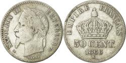 World Coins - Coin, France, Napoleon III, Napoléon III, 50 Centimes, 1866, Bordeaux