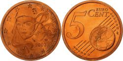 World Coins - France, 5 Euro Cent, Proof, 2003, Monnaie de Paris, Copper Plated Steel