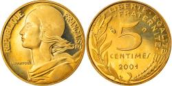 World Coins - Coin, France, Marianne, 5 Centimes, 2001, Paris, Proof,