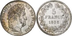 World Coins - France, Louis-Philippe, 5 Francs, 1838, Bordeaux, Silver, , Gadoury:678