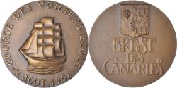 World Coins - France, Medal, Course des Voiliers Ecoles, Brest, Shipping, 1958, Collot