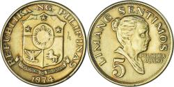 World Coins - Coin, Philippines, 5 Sentimos, 1974, , Brass, KM:197