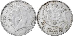 World Coins - Coin, Monaco, Louis II, 5 Francs, 1945, Paris, , Aluminum, KM:122