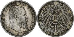 World Coins - German States, WURTTEMBERG, Wilhelm II, 2 Mark, 1907, Freudenstadt, Silver