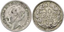 World Coins - Netherlands, Wilhelmina I, 10 Cents, 1938, Utrecht, Silver, , KM:163