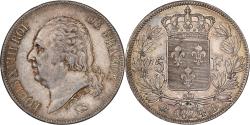 World Coins - France, 5 Francs, Louis XVIII, 1824, Rouen, Silver, , Gadoury:614
