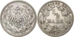 World Coins - Coin, GERMANY - EMPIRE, 1/2 Mark, 1905, Muldenhütten, , Silver, KM:17