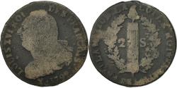 World Coins - Coin, France, 2 sols françois, 2 Sols, 1792, Bayonne, , Bronze
