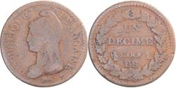 World Coins - Coin, France, Dupré, Decime, AN 8, Strasbourg, , Copper, Gadoury:187a