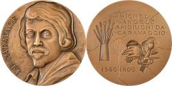 World Coins - France, Medal, Le Caravage, Michel Angelo, Bronze, Bloc,
