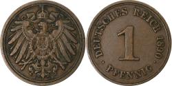 World Coins - GERMANY - EMPIRE, Wilhelm II, Pfennig, 1890, Berlin, Copper, , KM:10