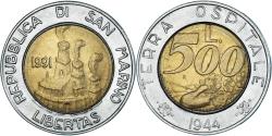 World Coins - Coin, San Marino, 500 Lire, 1991, Rome, , Bi-Metallic, KM:269