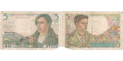 World Coins - France, 5 Francs, Berger, 1943-08-05, M.6597205, VF(20-25)