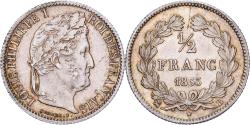World Coins - France, Louis Philippe I, 1/2 Franc, 1833, Rouen, Silver, , Gadoury:408