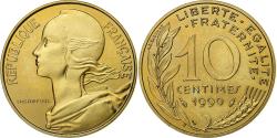 World Coins - France, 10 Centimes, Marianne, 1990, Paris, FDC, Aluminum-Bronze,