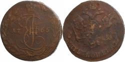 World Coins - Russia, Catherine II, 5 Kopeks, 1765, Ekaterinbourg, Copper, , KM:59.3