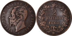 World Coins - Coin, Italy, Vittorio Emanuele II, 2 Centesimi, 1867, Milan, , Copper