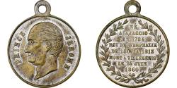 World Coins - France, Token, Mort du Prince Jérome Bonaparte, 1860, Silvered Brass,