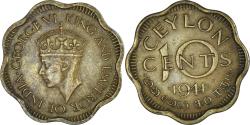 World Coins - Coin, Ceylon, George VI, 10 Cents, 1944, Calcutta, , Nickel-brass