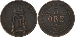 World Coins - Sweden, Oscar II, 5 Öre, 1907, Bronze, , KM:770