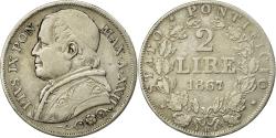 World Coins - Coin, ITALIAN STATES, PAPAL STATES, Pius IX, 2 Lire, 1867, Roma,