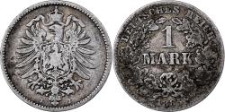 World Coins - GERMANY - EMPIRE, Mark, 1885, Hambourg, KM #7, , Silver, 24, 5.42