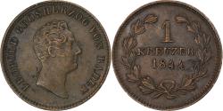 World Coins - German States, BADEN, Leopold I, 3 Kreuzer, 1844, Karlsruhe, Copper,