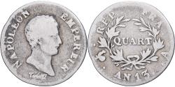 World Coins - France, Napoleon I, 1/4 Franc, AN 13, Paris, Silver, , Gadoury:346